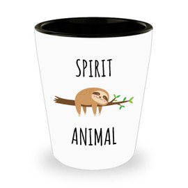 HollyWood & Twine Sloth Spirit Animal Ceramic Shot Glass Funny Sloths Gifts