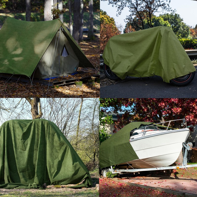 ZUPERIA Canvas Tarp 1 Pack, 8' x 10' ft, 12oz.