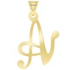 Jewelry America Solid 14k Yellow Gold Script Uppercase Initial Cursive