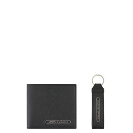 Armani Exchange Men's Essential, Barcelona Side Lettering Logo Wallet Gift Set, Black, black, Standard size