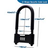 4 Digit Combination Padlock, Heavy Duty Anti Theft U-Shape Security