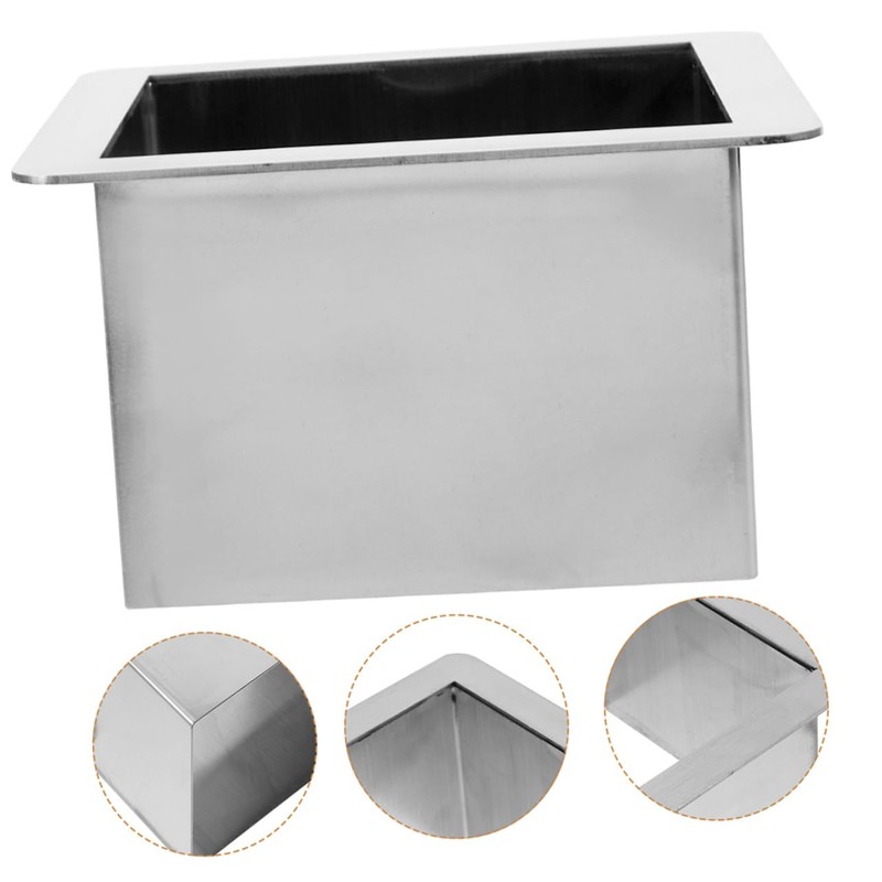 OFFSCH Stainless Steel Drop in Trash Chute Square Countertop Waste