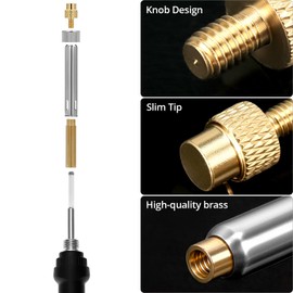 QWORK Threaded Inserts Soldering Tips Set - 130 Pieces Thread Inserts M2-M8, 60 W Soldering Iron, 6 Soldering Tips, 2 Soldering Tip Adapters - Adjustable Temperature