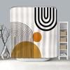 Avezano Mid Century Abstract Shower Curtain Modern Minimalistic Arch Home
