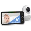 HelloBaby 6”IPS Large Screen, Video Baby Monitor with Upgraded 4000mAh