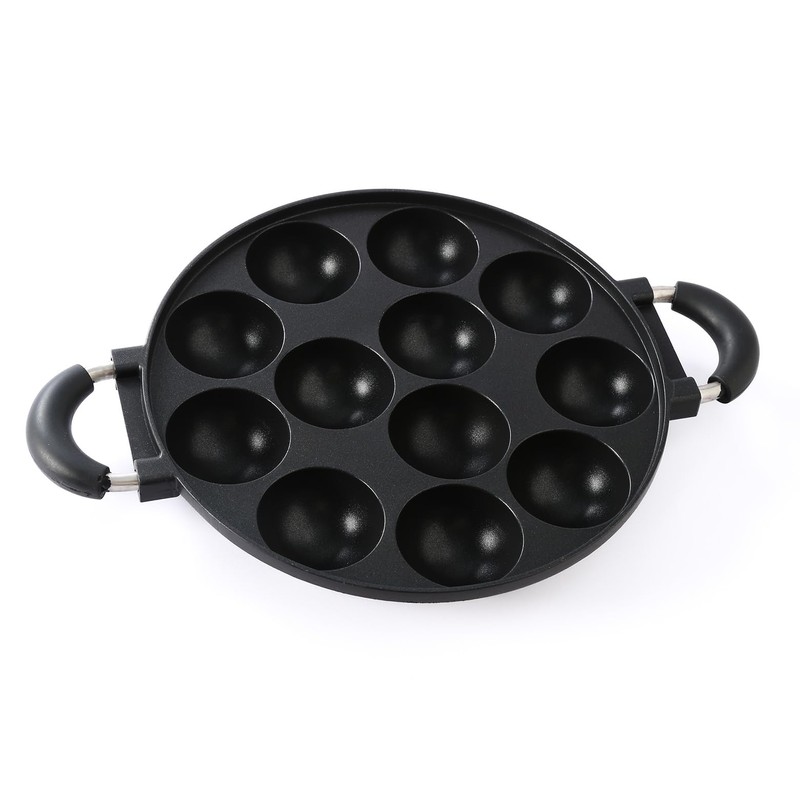 Vitumbua Pan, 12-Cavity Nonstick Appam and Paniyaram Pan