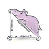 Hippopotenuse Triangle Math Geometry Hippo Hypotenuse Cute STEM Metal Enamel