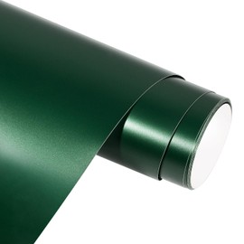 AHIJOY Dark Green Vinyl Permament Adhesive 12" x5FT Satin Metallic Vinyl for Stickers Decals Cups DIY Projects All Craft Cutter,Matte Texture