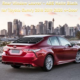 Rear Window Louver for Toyota Camry 2018 2019 2020 ABS Windshield Sun Shade Cover Lambo Style Matte Black