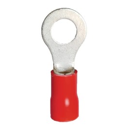 WeltiesSmartTools 10 Insulated Ring Cable Lugs M4 Red Insulated Crimp Connectors Ring Crimp Connector Partially Insulated for 0.5-1.5 mm² Cable for Car and Electrical Devices