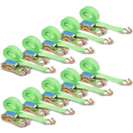 VAIDPRO 10 Pack Ratchet Straps with J Hooks, 3307 Lbs Working Load Limit, 2" x 26' Heavy Duty Tie Down Straps Ratchet Cargo Truck Straps for Flatbed, Truck, Trailers Pickup, Moving Appliances