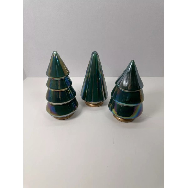 Target Bullseye Oil Slick 4 Inch Green Trees Iridescent (Set