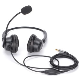 Binaural Headset Aluminum Shell Telephone Headset with Microphone and Audio Control