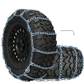 SCITOO QG2228CAM Snow Chains For Car Pickup Trucks SUV,Universal Emergency Tire Traction Chain,Anti-Skid Thickening Tire Chains Width 225 235 245 255 265 275 285 295(15" 16" 17" 18" 19" 20")- Set of 2