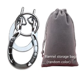 SHUYUE Classical Metal Horseshoe Puzzle Traditional Brain Teaser Puzzles Jigsaw Toy (Silver)