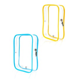 2 Pack TSA Approved Toiletry Bag, Airplane Travel Essentials for Long Flight Flying European International Must Haves Small Quart Size Makeup Zipper Pouch for Women Men Toiletries Liquids Yellow Blue