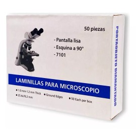 Rollmed Portaobjetos Diamantado Liso Con 50pz, Paq De 5 Cajas 250pza