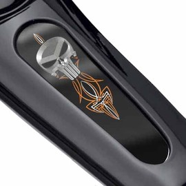 Tricktoppers Premium Peel And Stick Metal Aftermarket Dash Panel Console Insert For Harley Davidson Street Glide 2010-2021 & Road Glide 2010-2021| Punisher Skeleton Skull Face Orange White Pinstripe