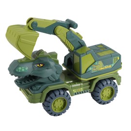 Dinosaur Toy Truck High Simulation Bright Colors Drop Resistant Movable Door Dinosaur Transport Cars Playset for Kids Gifts Tyrannosaurus Excavator