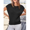 Saodimallsu Womens Summer Crochet Sweater Vest Cap Sleeve Knit Tops