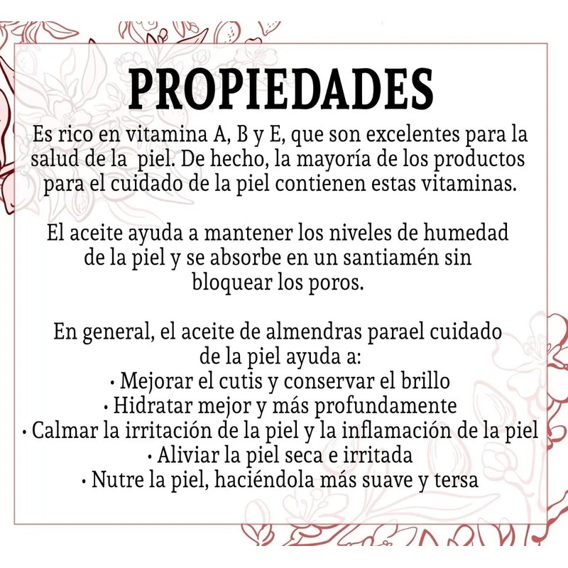 Aceite Almendras Dulces Verdadero Orgánico Importado 500 Ml