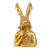 Logbuch-Verlag Gold-coloured Easter bunny figure, Easter decoration for standing, bunny