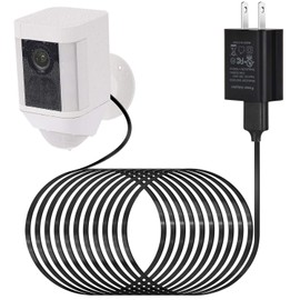 Power Adapter for Ring Spotlight Cam Battery, with 25Ft/7.5m Weatherproof Outdoor Cable to Continuously Charge Your Home Security Camera, No Need to Change The Batteries(Black)