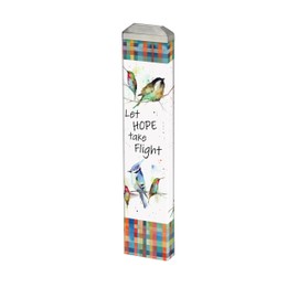 Studio M Art Pole Birdy Birds On A Wire 13 Inch Weather Resistant PVC with Vinyl Wrap Outdoor Decorative Accessory for Landscaping Gardens and Yards Colorful Let Hope Take Flight