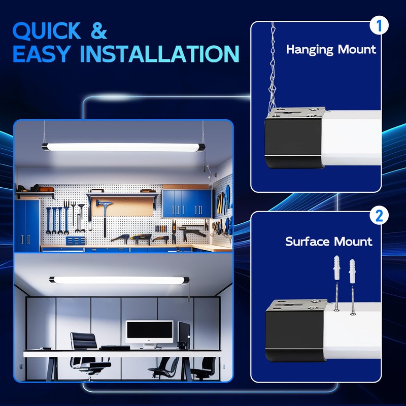 hykolity 4FT 70W LED Shop Light Linkable, 8000lm(300w Equivalent), 5000K