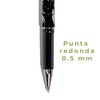 12 Bolígrafos, Plumas borrables, Tinta de gel Negra con goma