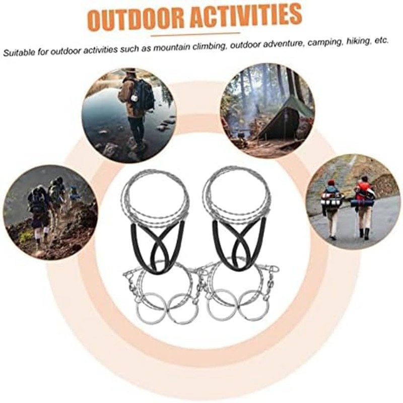 Tuperoymse 4Pcs Wire Saw Chain Garrote Wire Rope Chainsaw Survival