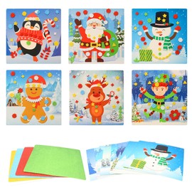 LAMEK 12 Pack Christmas Crafts for Kids Christmas Foam Stickers Ornament for Kids Boys Girls DIY Christmas Arts and Crafts for Chirstmas Party Supplies Christmas Tree Decoration