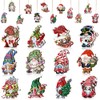 MGahyi 24Pcs Christmas Gnome Wooden Hanging Ornaments, Wood Hanging Decor for Christmas Tree Decoration, Gnome Santa Doll Wooden Hanging Craft Gnome Elf Party Supplies（Christmas 2）