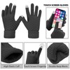 3 Pieces Womens Beanie Hat Scarf Touch Screen Gloves Set