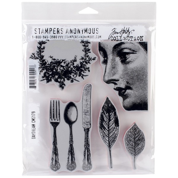 Stampers Anonymous Tim Holtz Cling Rubber Stamp Set, 7-Inch by 8.5-Inch, Daydream