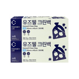 Clean Lab Usewell Clean Bag (30*45) 300 sheets 1+1 / 크린랩 유즈웰 크린백 대(30*45) 300매 1+1