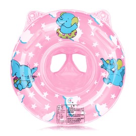 Flintronic Baby Swimming Ring, Adjustable Inflatable Swim Seat for Baby, Baby Swimming Aid Toy, Baby Swimming Ring for Children 6 Months to 3 Years (Pink-Elephant)