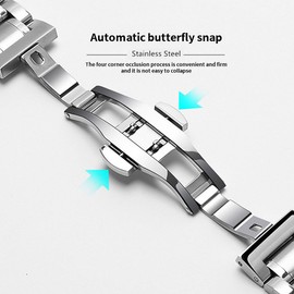 Nixiamy Metal Watch Strap Universal Smart Watch Bracelet Replacement Watch Straps 14mm 16mm 18mm 19mm 20mm 21mm 22mm 24mm for Mens Women Watch Straps