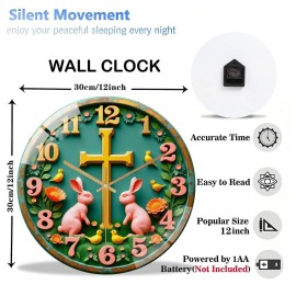 12 Inch Diameter Glass Wall Clock that Excels at Its Fundamental Purposesheet size: 12 in, color: White