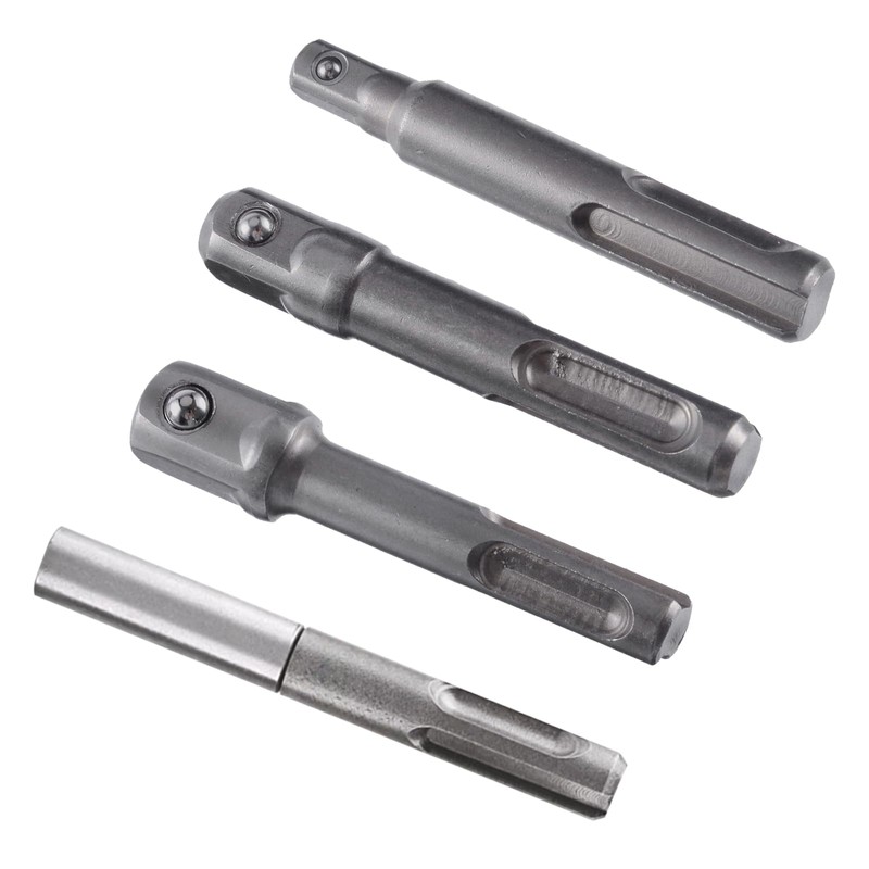4Pcs SDS Plus Socket Adapter Set, 1/4" Hex Socket Adaptor