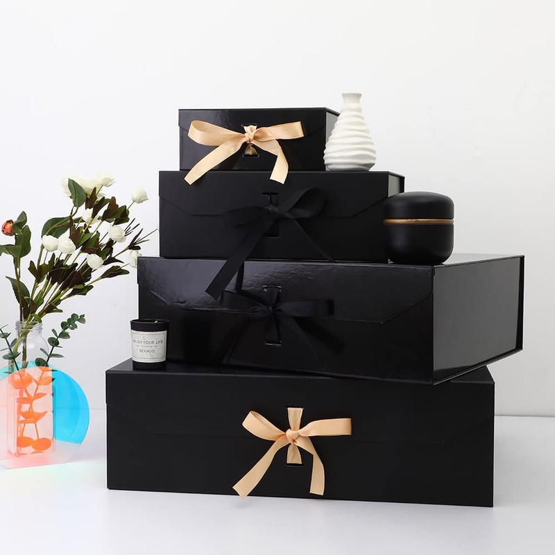GoooodGift Black Gift Box 8x7x3.3 Inches, Luxury Gift Box with