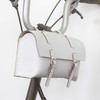 London Craftwork Leather Saddle Bag for Brompton in White