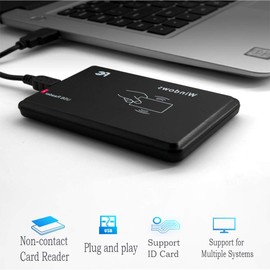 AMAO 125KHz RFID Reader ID Card Reader Non-Contact 14443A Card Reader with USB Interface + 5pcs EM4100 / TK4100 Key Fobs