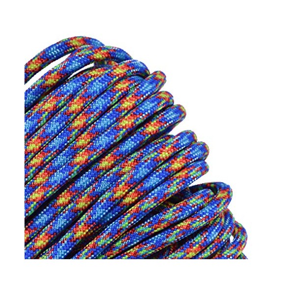 Bored Paracord - 10', 25', 50', 100' & 250', 1000' Spools of Parachute 550 Cord Type III 7 Strand Paracord Well Over 300 Colors - Fire and Ice - 50 Feet