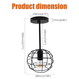 Facon 12V RV Dinette Light with 1 x E26 Replaceable Bulbs(Bulb Included), RV Pendant Dining Table Light with On&Off Switch, 12Volts RV Interior Light Fixture for Automotive Kitchen Island