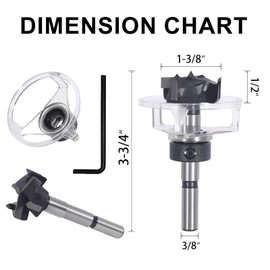 CSOOM 1-3/8"(35mm) Forstner Drill Bits, Triple Edge Carbide Drill Bit with Center Point, Wood Drill Bit for Hardwoods, Softwoods, Plywood, Plastics and Woodworking Hinge Cutting Tools