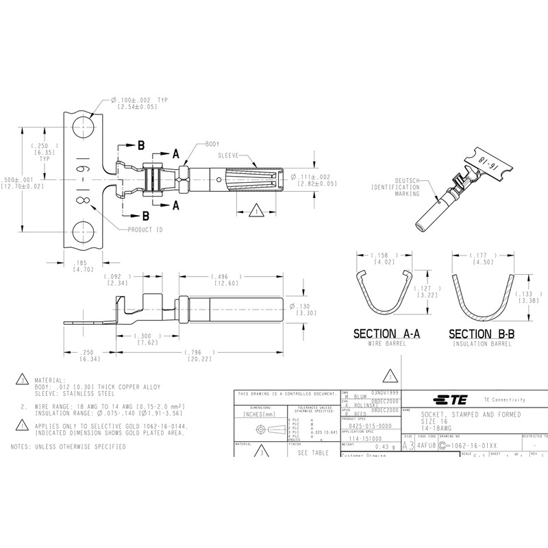 Deutsch 4-Pin Connector Kit with Housing, Pins & Seals Crimp