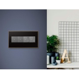 Adorne AWC4GBS4 4-Gang Wall Plate in Brushed Stainless Steel