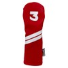 Red and White Sunfish Leather Golf Headcover 5 Piece Set