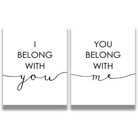 Govivo I Belong With You, You Belong With Me - A Pair Of Love Wall Decor Art Prints with white backgrounds - unframed artwork printed on photograph paper